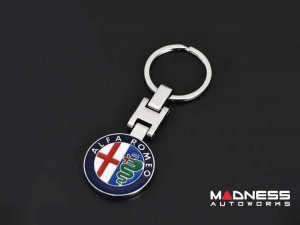 Keychain - Alfa Romeo - Silver w/ Alfa Romeo Logo